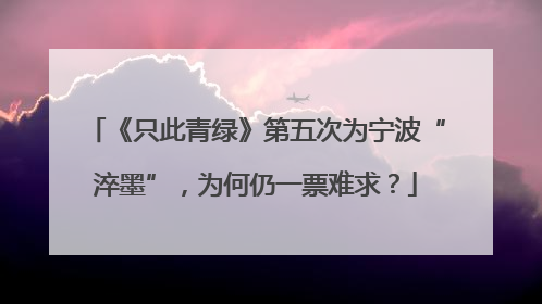 《只此青绿》第五次为宁波“淬墨”，为何仍一票难求？
