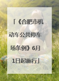 《合肥市机动车公共停车场条例》6月1日起施行