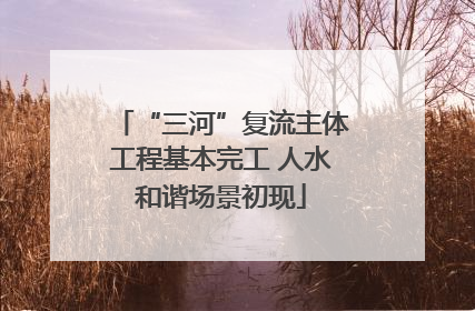 “三河”复流主体工程基本完工 人水和谐场景初现