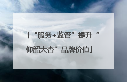 “服务+监管”提升“仰韶大杏”品牌价值