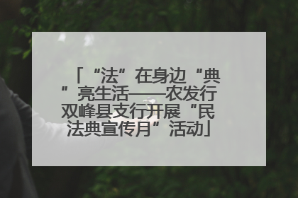 “法”在身边“典”亮生活——农发行双峰县支行开展“民法典宣传月”活动