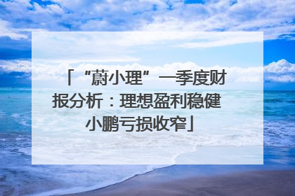 “蔚小理”一季度财报分析：理想盈利稳健 小鹏亏损收窄