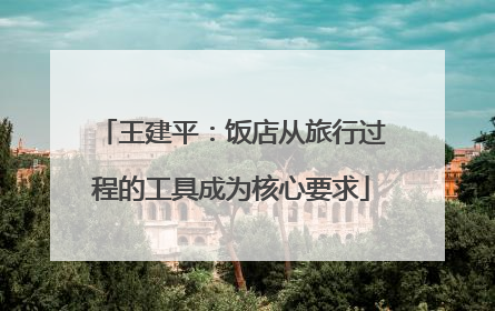 王建平：饭店从旅行过程的工具成为核心要求