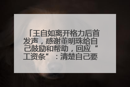 王自如离开格力后首发声，感谢董明珠给自己鼓励和帮助，回应“工资条”：清楚自己要什么，工资条不重要