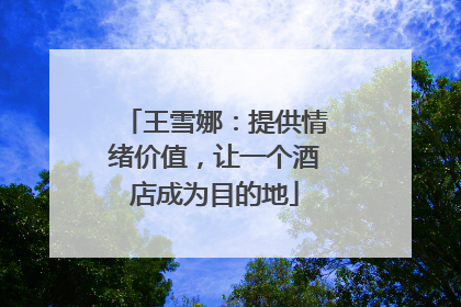 王雪娜：提供情绪价值，让一个酒店成为目的地
