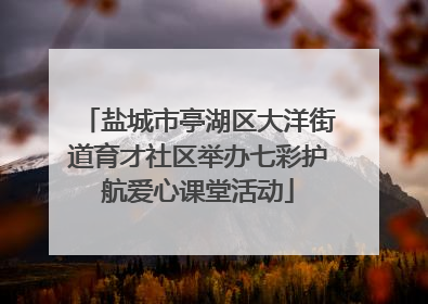盐城市亭湖区大洋街道育才社区举办七彩护航爱心课堂活动