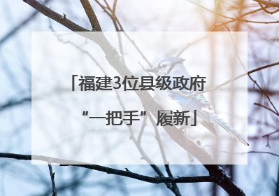 福建3位县级政府“一把手”履新