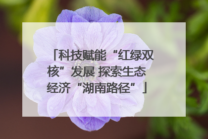 科技赋能“红绿双核”发展 探索生态经济“湖南路径”