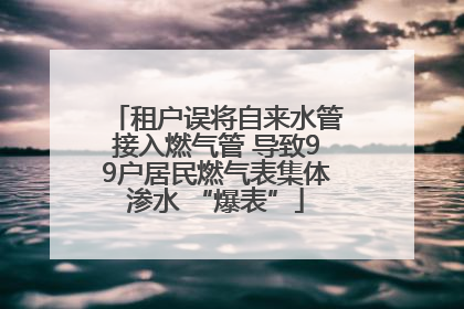 租户误将自来水管接入燃气管 导致99户居民燃气表集体渗水 “爆表”