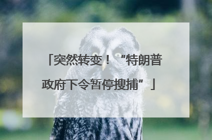 突然转变！“特朗普政府下令暂停搜捕”