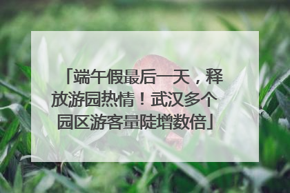 端午假最后一天，释放游园热情！武汉多个园区游客量陡增数倍