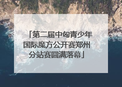 第二届中匈青少年国际魔方公开赛郑州分站赛圆满落幕