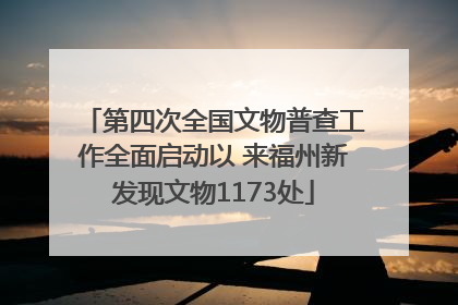 第四次全国文物普查工作全面启动以 来福州新发现文物1173处