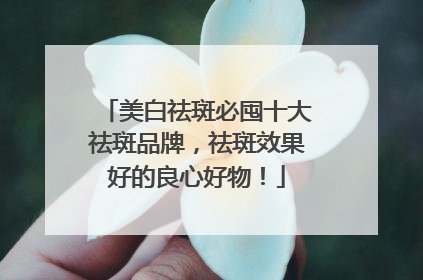美白祛斑必囤十大祛斑品牌，祛斑效果好的良心好物！