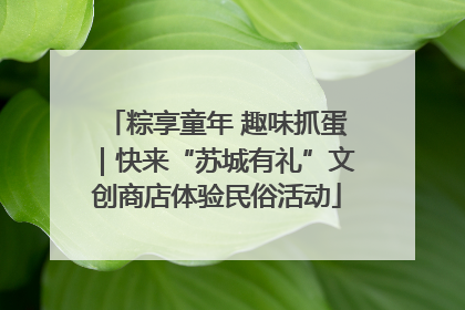 粽享童年 趣味抓蛋｜快来“苏城有礼”文创商店体验民俗活动