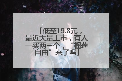低至19.8元，最近大量上市，有人一买两三个，“榴莲自由”来了吗