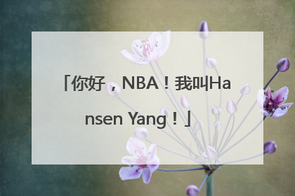 你好，NBA！我叫Hansen Yang！