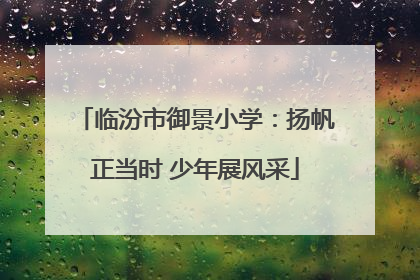 临汾市御景小学：扬帆正当时 少年展风采