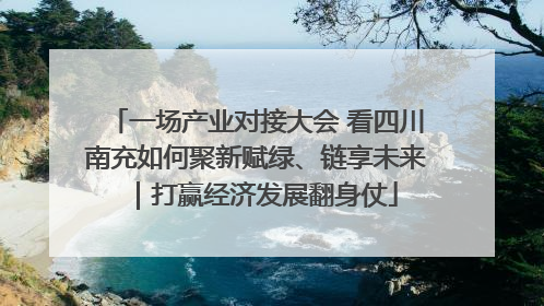 一场产业对接大会 看四川南充如何聚新赋绿、链享未来｜打赢经济发展翻身仗