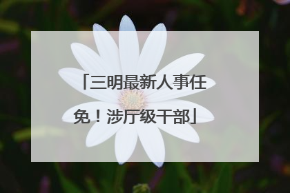 三明最新人事任免！涉厅级干部