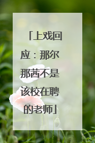 上戏回应：那尔那茜不是该校在聘的老师