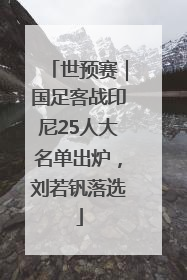 世预赛｜国足客战印尼25人大名单出炉，刘若钒落选