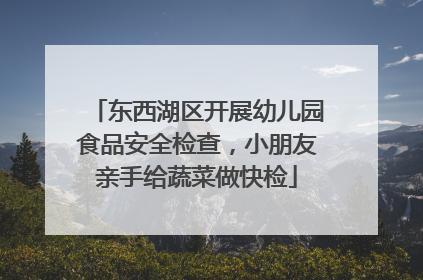 东西湖区开展幼儿园食品安全检查，小朋友亲手给蔬菜做快检