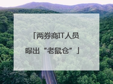 两券商IT人员曝出“老鼠仓”