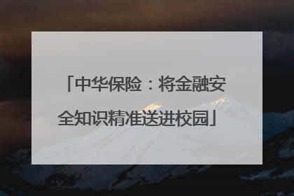 中华保险：将金融安全知识精准送进校园