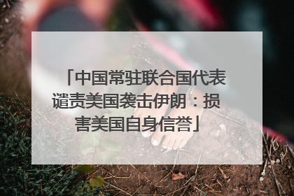 中国常驻联合国代表谴责美国袭击伊朗：损害美国自身信誉