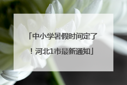 中小学暑假时间定了！河北1市最新通知