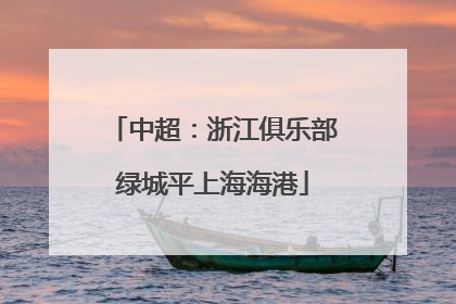 中超：浙江俱乐部绿城平上海海港