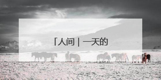人间｜一天的经历就像一生