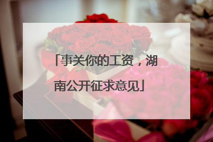事关你的工资，湖南公开征求意见