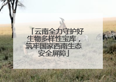 云南全力守护好生物多样性宝库，筑牢国家西南生态安全屏障