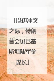 以伊冲突之际，特朗普会见巴基斯坦陆军参谋长