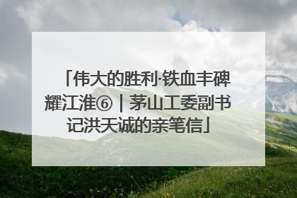 伟大的胜利·铁血丰碑耀江淮⑥｜茅山工委副书记洪天诚的亲笔信