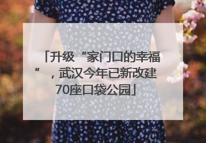 升级“家门口的幸福”，武汉今年已新改建70座口袋公园