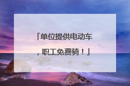 单位提供电动车，职工免费骑！