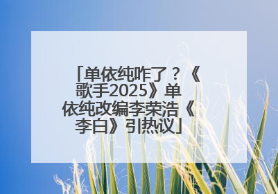 单依纯咋了？《歌手2025》单依纯改编李荣浩《李白》引热议