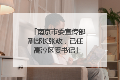 南京市委宣传部副部长张政，已任高淳区委书记