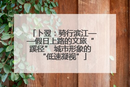 卜翌：骑行滨江——假日上路的文旅“蹊径” 城市形象的“低速凝视”
