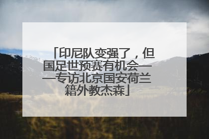 印尼队变强了，但国足世预赛有机会——专访北京国安荷兰籍外教杰森