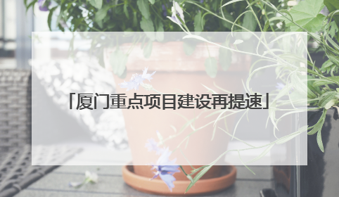 厦门重点项目建设再提速