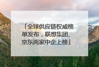 全球供应链权威榜单发布，联想集团、京东两家中企上榜