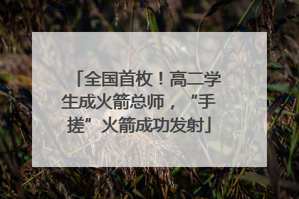 全国首枚！高二学生成火箭总师，“手搓”火箭成功发射
