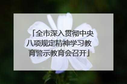 全市深入贯彻中央八项规定精神学习教育警示教育会召开