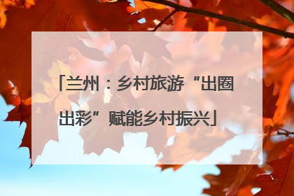 兰州：乡村旅游“出圈出彩”赋能乡村振兴