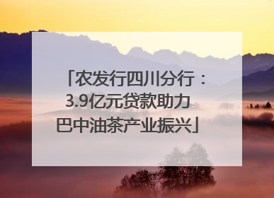 农发行四川分行：3.9亿元贷款助力巴中油茶产业振兴