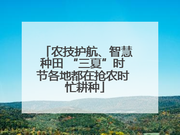 农技护航、智慧种田 “三夏”时节各地都在抢农时 忙耕种